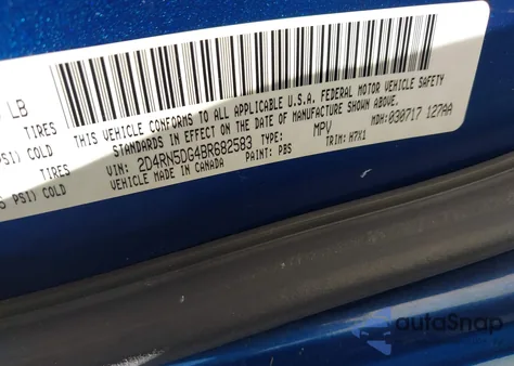 2011 Dodge Grand Caravan Crew z USA, uszkodzony, nr VIN 2D4RN5DG4BR682583